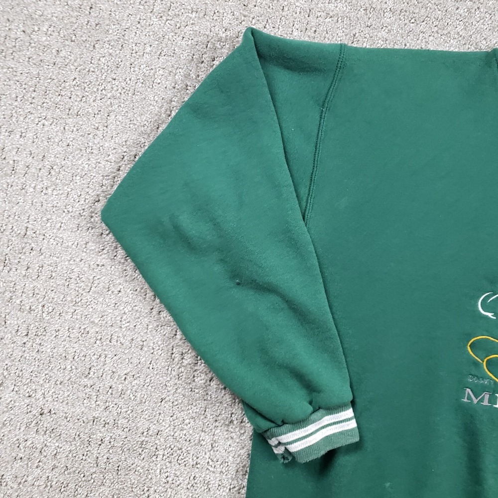 Vintage 90s MICKEY MOUSE Sweatshirt Mens Medium Green Disney Genus Made in USA - Picture 5 of 16